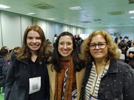 Priscila Muniz (jornalismo), Emanuelle Rodrigues e Sandra Nunes (relações públicas) no Encontro da Compós