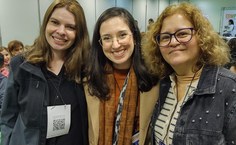 Priscila Muniz (jornalismo), Emanuelle Rodrigues e Sandra Nunes (relações públicas) no Encontro da Compós