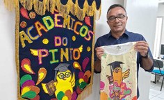 Pró-reitor Cesar, da Proex, confirmando presença no Bloco Acadêmicos do Pinto