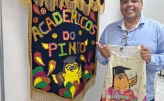 Servidor Edson, da Corregedoria, confirmando presença no Bloco Acadêmicos do Pinto