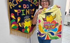 Servidora Giselle, da Fundepes, confirmando presença no Bloco Acadêmicos do Pinto