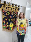 Professora Sandra, do Ichca, confirmando presença no Bloco Acadêmicos do Pinto