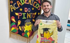 Servidor Rodolfo, da Progep, confirmando presença no Bloco Acadêmicos do Pinto