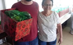 Manja com os colegas de trabalho da Foufal