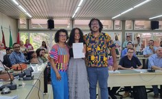 Ana Paula com os professores Danilo e Cícera