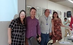 Os novos conselheiros do Consuni, Elisangela Sandes e Flávio Lins, com o reitor Tonholo e  a vice-reitora Eliane Cavalcanti