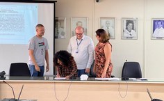 Francielly Silva e Danilo Cândido assinaram o termo de posse durante a sessão extraordinária do Consuni
