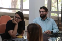 Professora Luana Mendonça e professor Isnaldo Barbosa