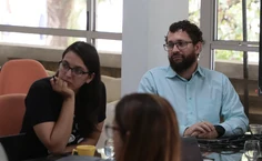 Professora Luana Mendonça e professor Isnaldo Barbosa