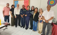 Professor Vandick, vice-reitora Eliane Cavalcanti, reitor Tonholo, capitão Garcia, tenente São Pedro,  professora Luana, pró-reitora Iraildes, professora Nídia e professor Edson Bento