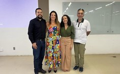 Edeíldo Ferreira, coordenador do PPGQB; Ana Catarina Rezende, orientadora; Maiara Queiroz, mestra pela Ufal e Marcus Fernandes, avaliador externo do Rio de Janeiro