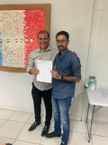 O diretor do NTI, Reinaldo Cabral e o novo servidor Wilams Araújo