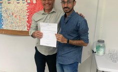 O diretor do NTI, Reinaldo Cabral e o novo servidor Wilams Araújo