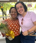 Carminha e a colega Rose Ferreira, servidora da Ascom