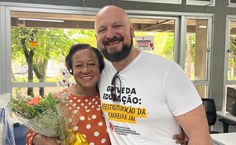 Carminha e o colega de trabalho, Erivaldo Gomes