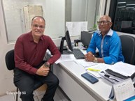 Diretor do HU, Célio Rodrigues e o pró-reitor Wellington Pereira