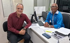 Diretor do HU, Célio Rodrigues e o pró-reitor Wellington Pereira
