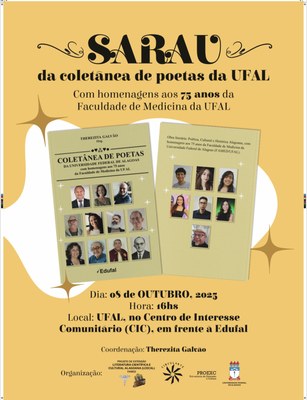 Sarau literário celebra os 75 anos da Faculdade de Medicina da Ufal