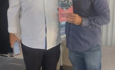 Professor Anderson Menezes e o presidente do Conselho, Manoel Carvalho