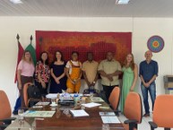 Professores Julio Masquete, Patrícia Guarnieri e Francisco Nhachungue foram recepcionados no Gabinete