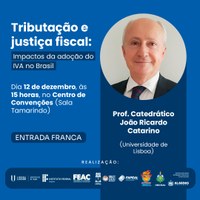 Catedrático português  ministra palestra sobre justiça fiscal, em Maceió