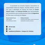 Professores do Ctec e do IM serão agraciados com títulos honoríficos