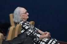 A mães da professora Socorro também foi assistir a defesa do memorial