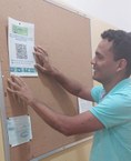 Nos murais das unidades foram fixados cartaz com QR Code, com link direto para o formulário eletrônico