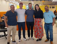 Professor IG Ibert Bitencourt, deputado Rafael Brito, Guilherme Lichand, a professora Camila Hermídia