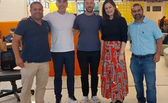 Professor IG Ibert Bitencourt, deputado Rafael Brito, Guilherme Lichand, a professora Camila Hermídia