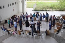 Projeto Circularte com oficina no CIC, com participação de alunos da Escola Municipal Maria Carmelita Cardoso Gama