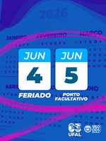 Mês de junho tem feriados e ponto facultativo nos quatro campi da Ufal