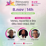 Saudades da Bienal? Vem para a Primavera Literária! Começa segunda