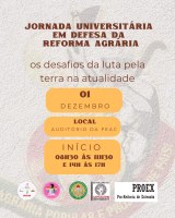 Jornada Universitária em Defesa da Reforma Agrária será amanhã (1º)