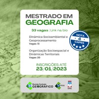 Ufal abre inscrições para 33 vagas no mestrado em Geografia