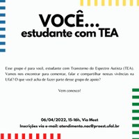 Núcleo de Acessibilidade convida estudantes com TEA para grupo de apoio