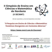 Simpósio de Ensino em Ciências e Matemática recebe inscrição de trabalhos