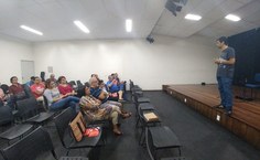 Professor Milson Fireman, na abertura do 1º Fevufal, em 2018