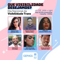 Mesa-redonda discute visibilidade trans nesta quinta-feira (26)