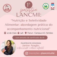 Seletividade Alimentar é tema de palestra na Faculdade de Nutrição