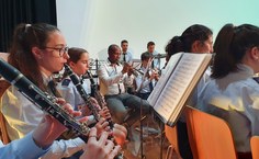 Professor João Paulo também fez parte da apresentação junto com a Banda de Música dos Bombeiros Voluntários de Castro Daire