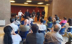 Anderson Beltrão e Alberto Pacheco, do Duo Rudá Porang, e o grupo Iberian Ensemble, na Biblioteca Nacional de Portugal