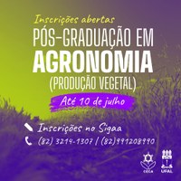 Agronomia abre inscrições para mestrado e doutorado em Produção Vegetal