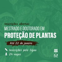 Ufal abre 24 vagas para mestrado e doutorado em Proteção de Plantas