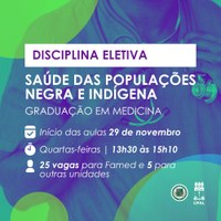 Ufal abre 30 vagas para disciplina de Saúde das Populações Negra e Indígena