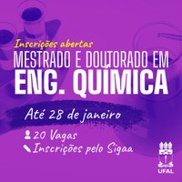 Mestrado e doutorado em Engenharia Química estão com inscrições abertas