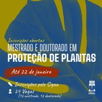 Ufal abre vagas para mestrado e doutorado em Proteção de Plantas