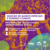 Sociologia e Antropologia Social abrem 40 vagas para pós-graduação