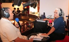 Lenilda Luna entrevistando Marcos Moreira na última noite do Festival