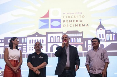 A secretária de Cultura de Penedo, Teresa Machado, o coordenador geral do evento Sérgio Onofre, o prefeito de Penedo Ronaldo Lopes e o coordenador geral da Unidade de Penedo, Expedito Cavalcante